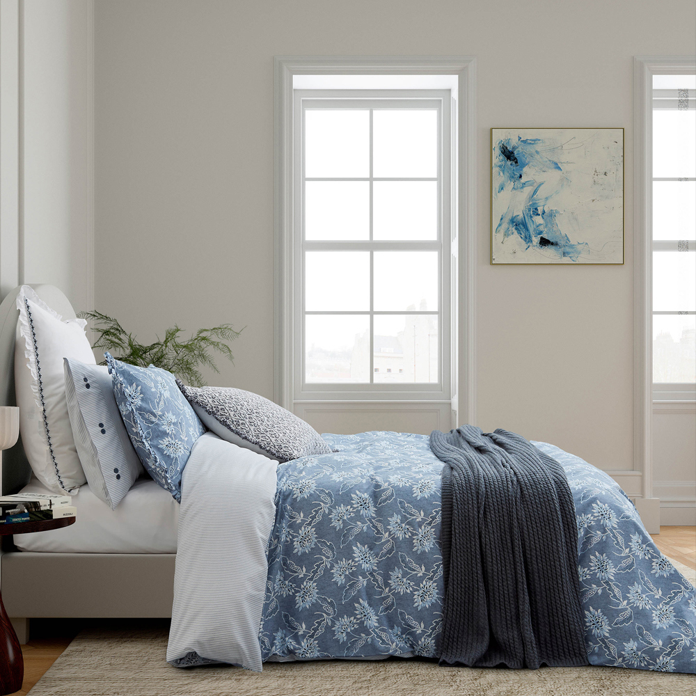 Bedeck of Belfast Miya Chambray Blue Duvet Cover Set